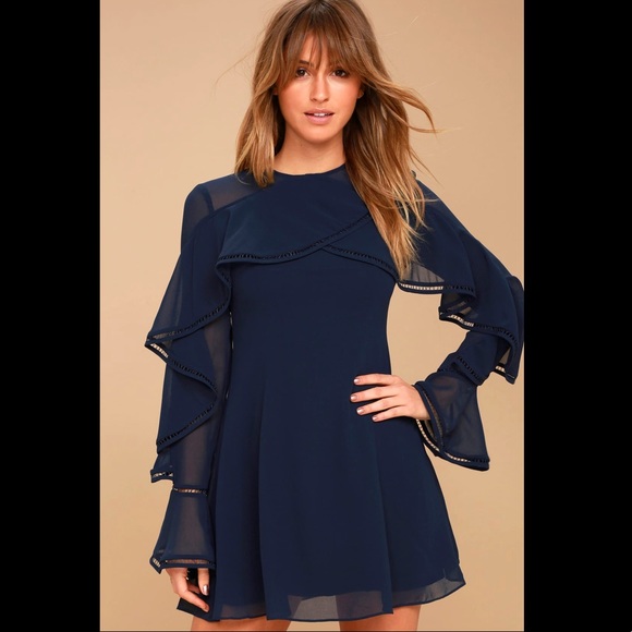 Lulus Dresses & Skirts - NWT Keepsake Night Lights Skater Dress in Blue
